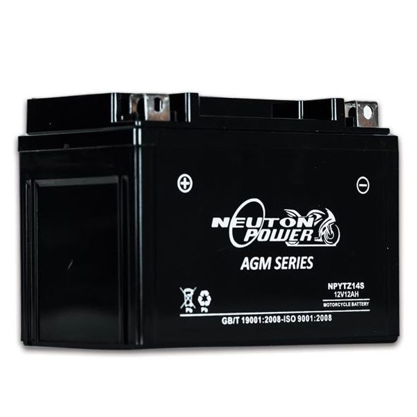 Chrome Battery YTZ14S AGM Sealed Lead Acid Battery – 12V 12Ah, 150 CCA, For Honda DN-01 CB1100EX And More, Maintenance Free